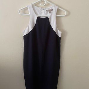 Banana Republic White and Navy Blue  Dress